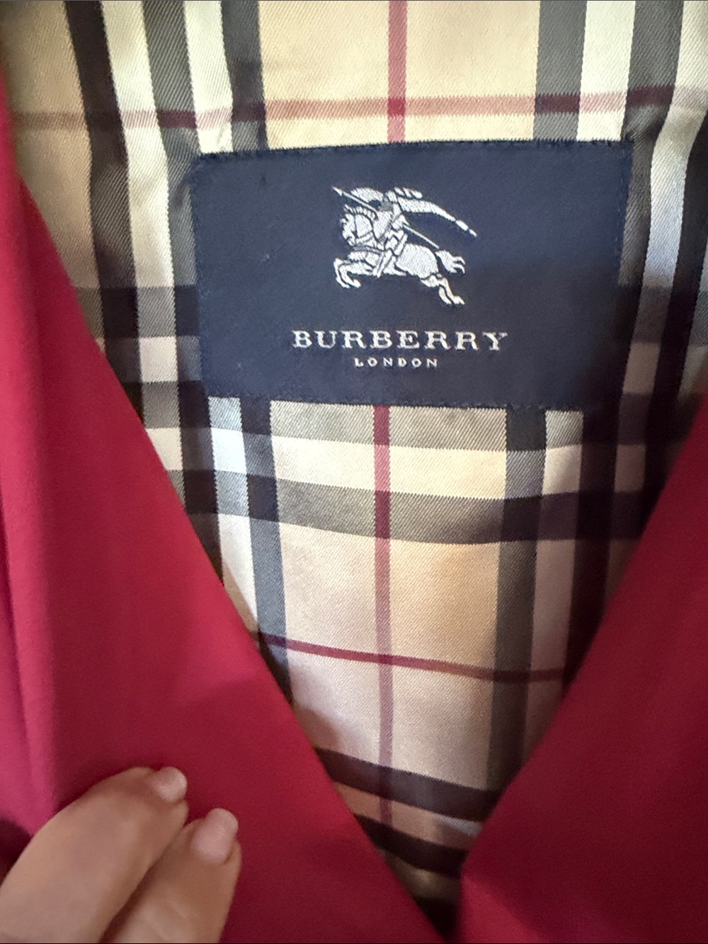 Burberry Cranberry Double-Breasted Trench Coat with Belt - Picture 2 of 9